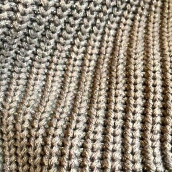 Alfani Pop of Grey Turtleneck Sweater Metallic Long Puff Sleeve Chunky 1X NEW - Picture 4 of 12